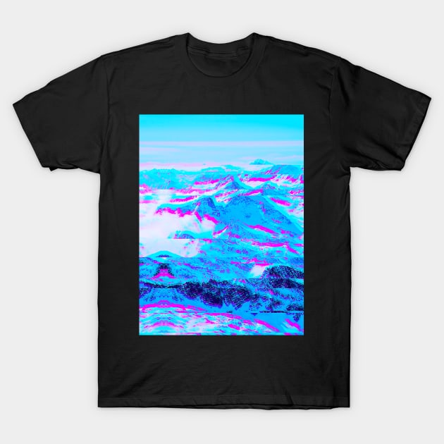 Mountain Range Glitch Art T-Shirt by GLITCH.HUB